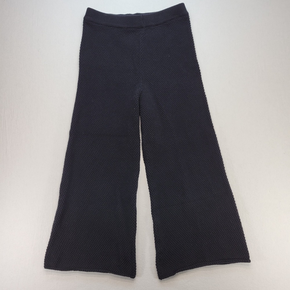 Free People Wide Leg Knit Pants in Black